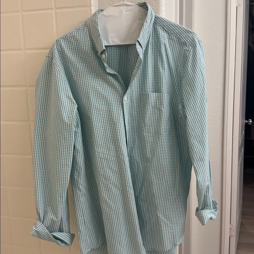 J. Crew Blue Checkered Slim Untucked Shirt